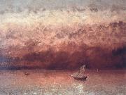 Gustave Courbet Sunset on Lake Geneva oil